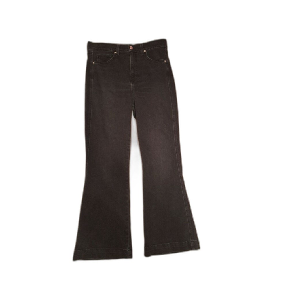 Veronica Beard Black Carson Ankle Flare High Rise Jeans Size 32